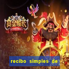 recibo simples de pagamento word